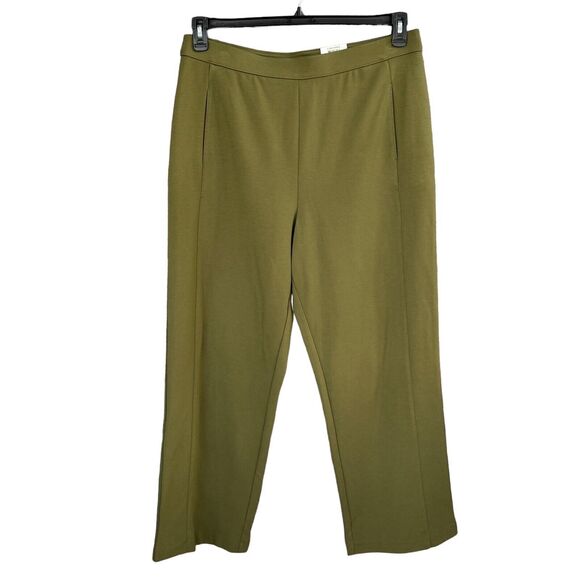 Alfani X-Large Straight Leg Ponte Pants Pockets Stretch Flat Front Pull-On Green - Picture 1 of 7